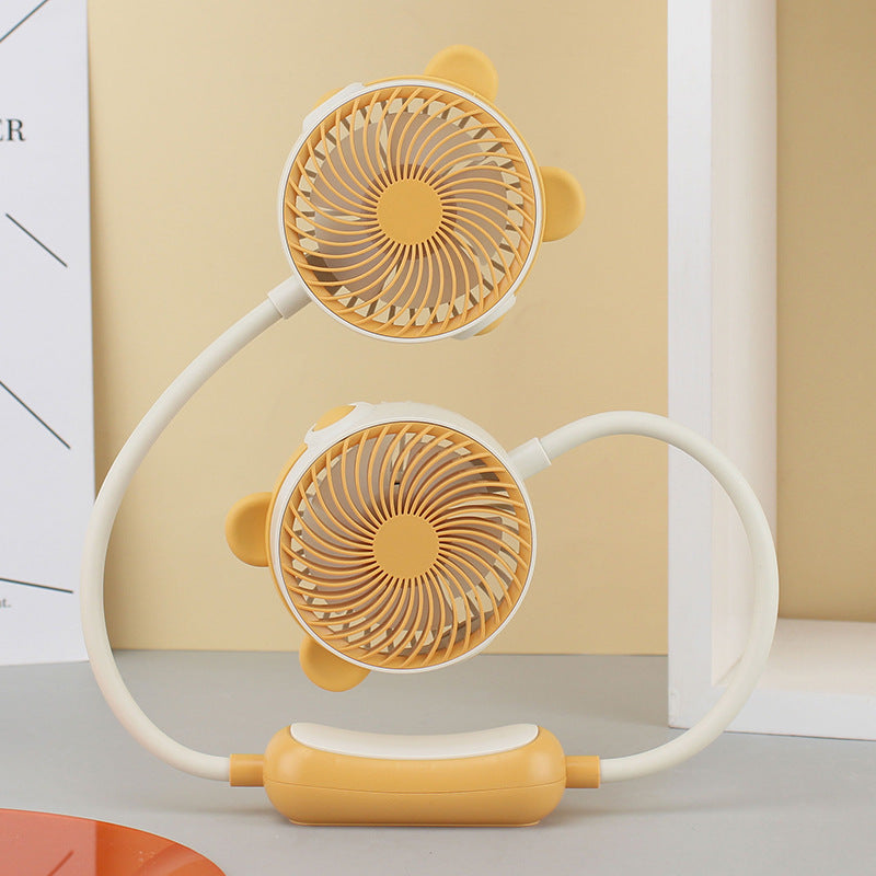 Ladies Portable Neck Fan with Dual Fan Bowlift