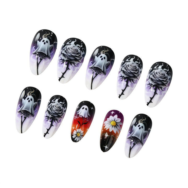 Creative artificial nails in spooky Halloween design Bowlift