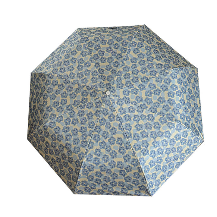 Ladies Collapsible Umbrella with Elegant Floral Pattern Bowlift