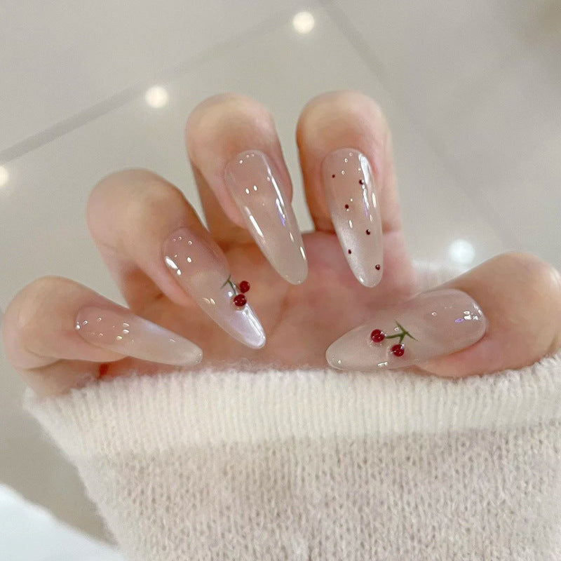 Decorative Press-On Nail Set with Glitter and Rhinestone Accents Bowlift