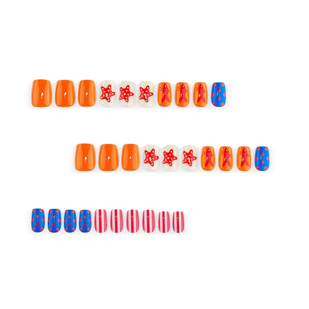 Artificial Nail Set with Maritime Motifs Bowlift
