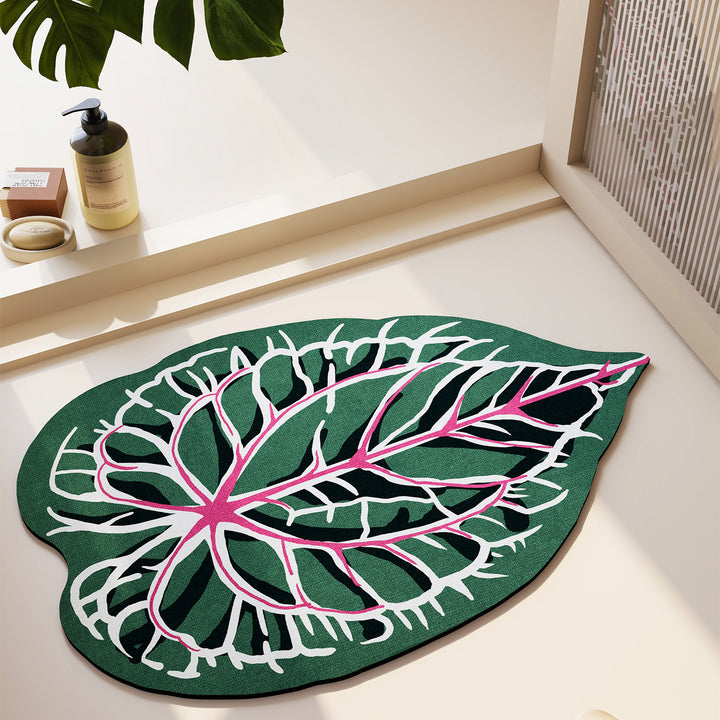 Abstract Leaf Design Area Rug