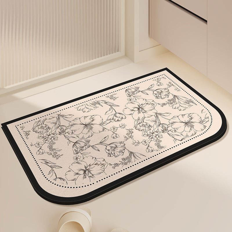 Floral Design Indoor Mat Bowlift