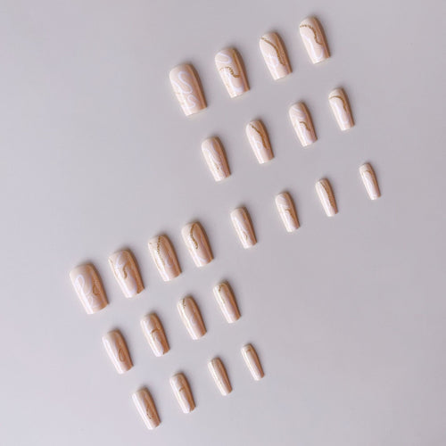 Acrylic nail set with elegant 3D decorations Bowlift