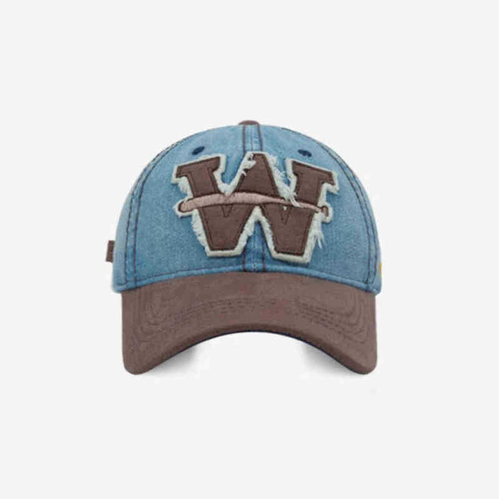 Men's Distressed Denim Baseball Cap Bowlift