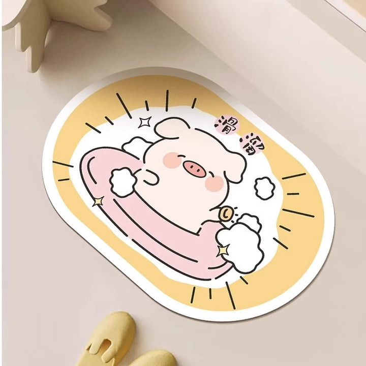 Cute Bath Time Pig-Shaped Bath Mat