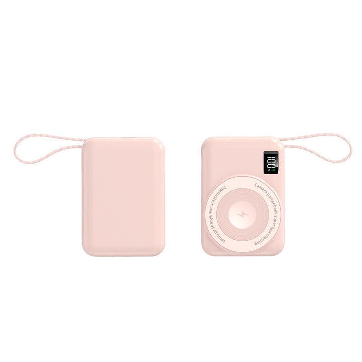 Portable power bank with integrated Qi charging function and digital display Bowlift