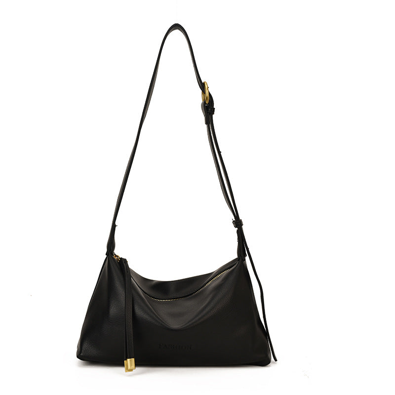 Sleek Modern Leather Shoulder Bag Bowlift