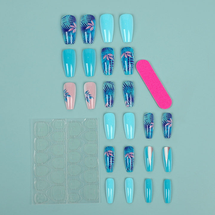 Artificial nails in exotic palm design Bowlift