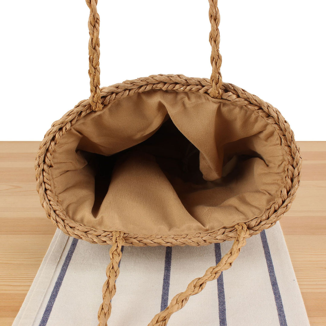 Handbag Made of Handmade Natural Weave with Sturdy Carry Handle Bowlift