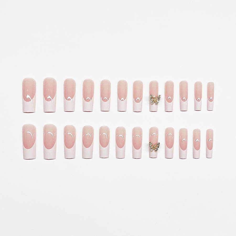 Elegant artificial nail set with butterfly accents Bowlift
