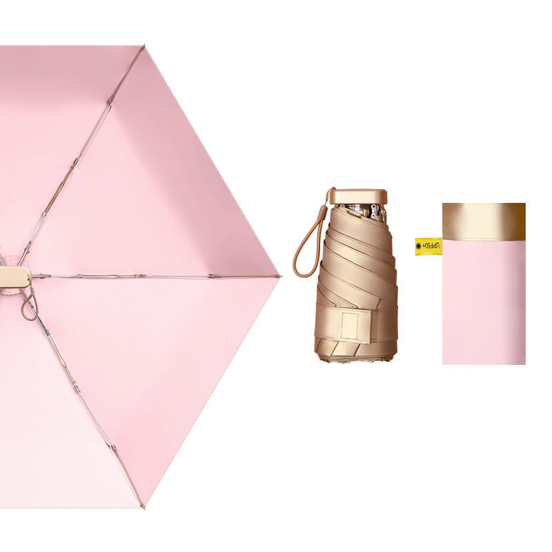 Ladies compact folding umbrella with innovative carrying system Bowlift