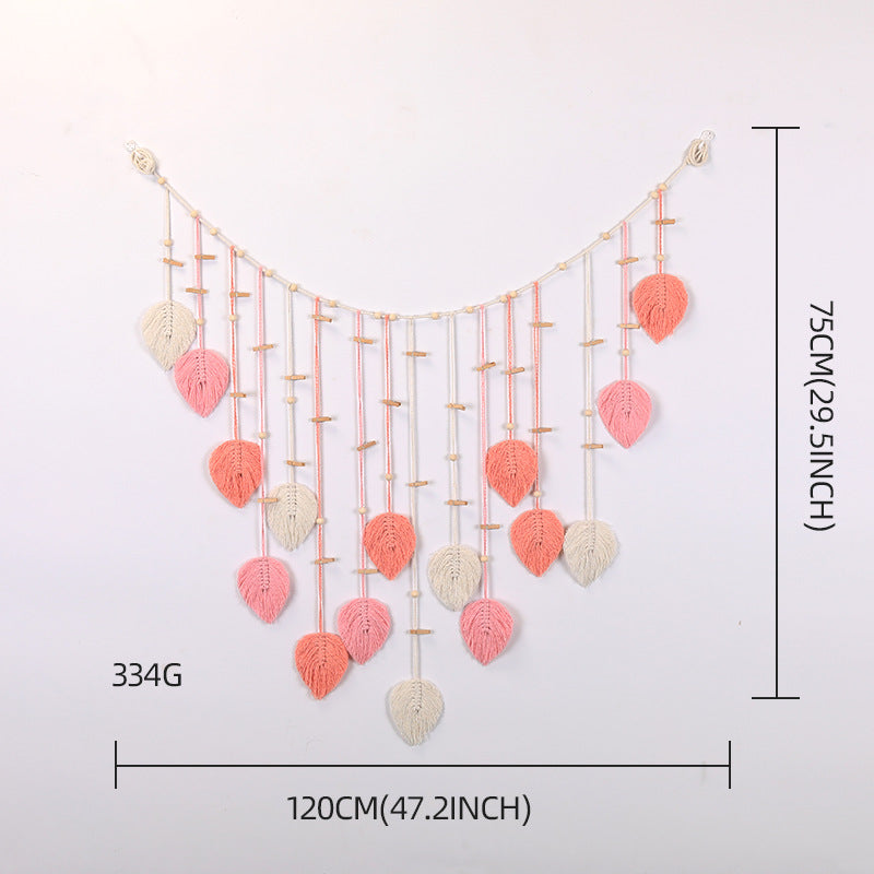 Macrame Wall Decor with Leaf Design Bowlift