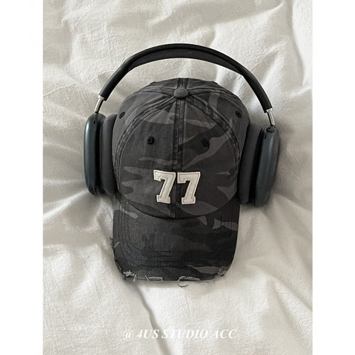 Women's Distressed Camouflage Baseball Cap Bowlift