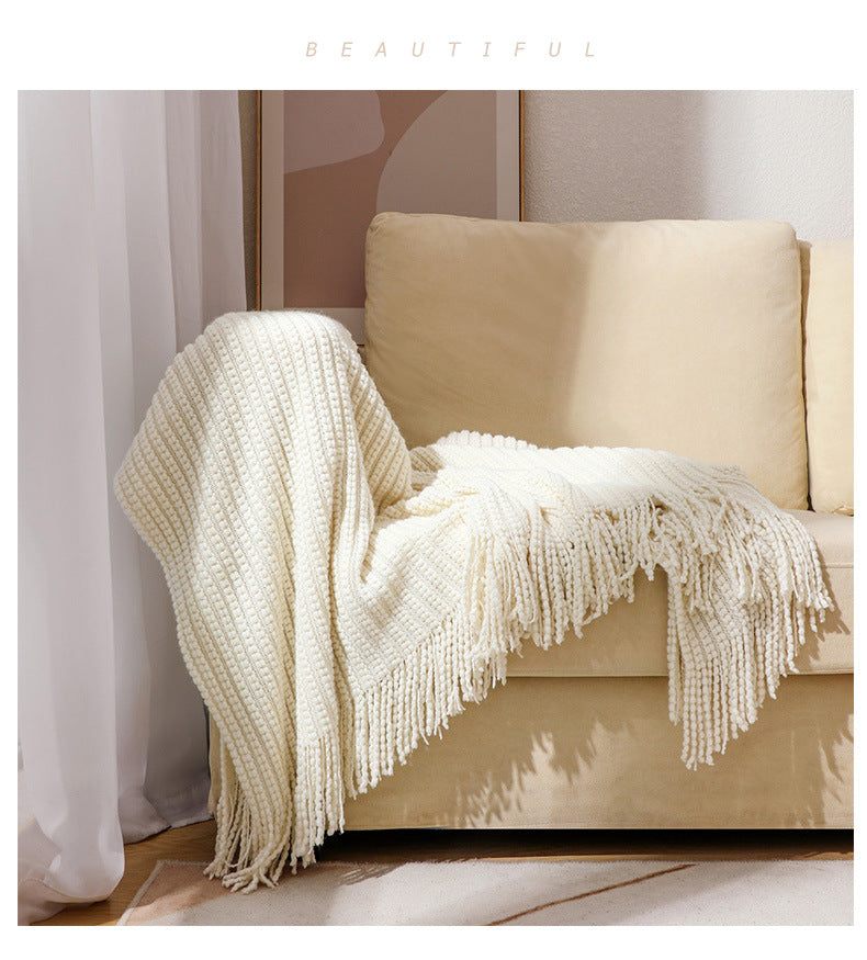 Knitted Cozy Throw Blanket