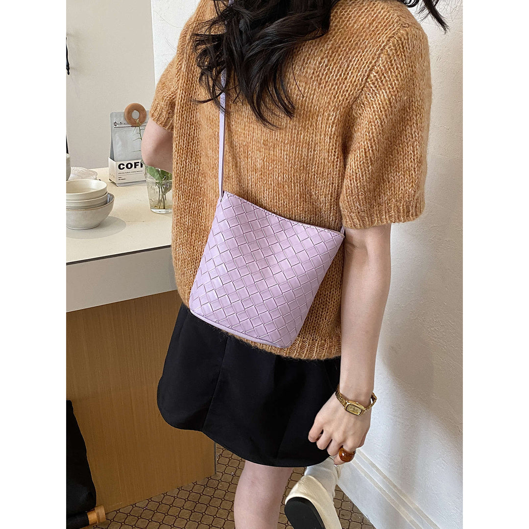 Woven Design Crossbody Handbag Bowlift
