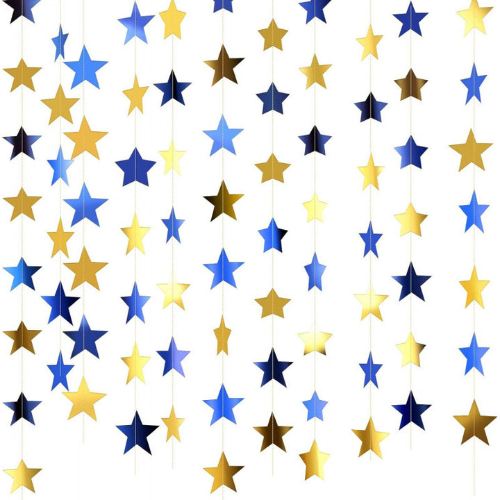 Unisex nan hanging star garlands made of metallic paper for party decoration and photo background Bowlift