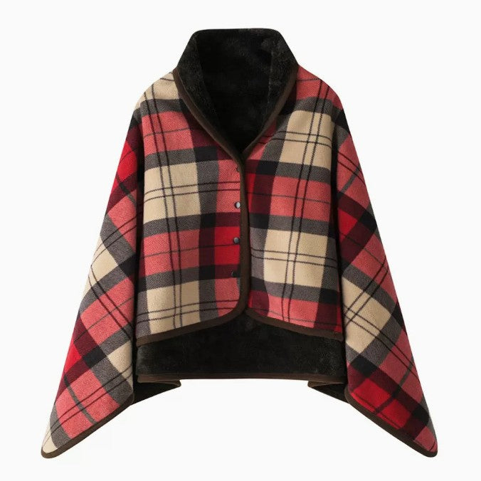 Women Comfortable Throw Blanket with Checkered Pattern Bowlift