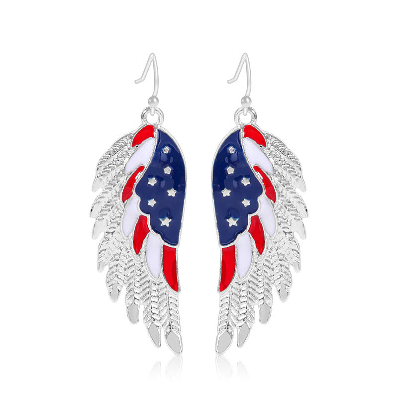 Women's long multi-layer star drop earrings with crystal embellishments and rhodium-plated alloy Bowlift