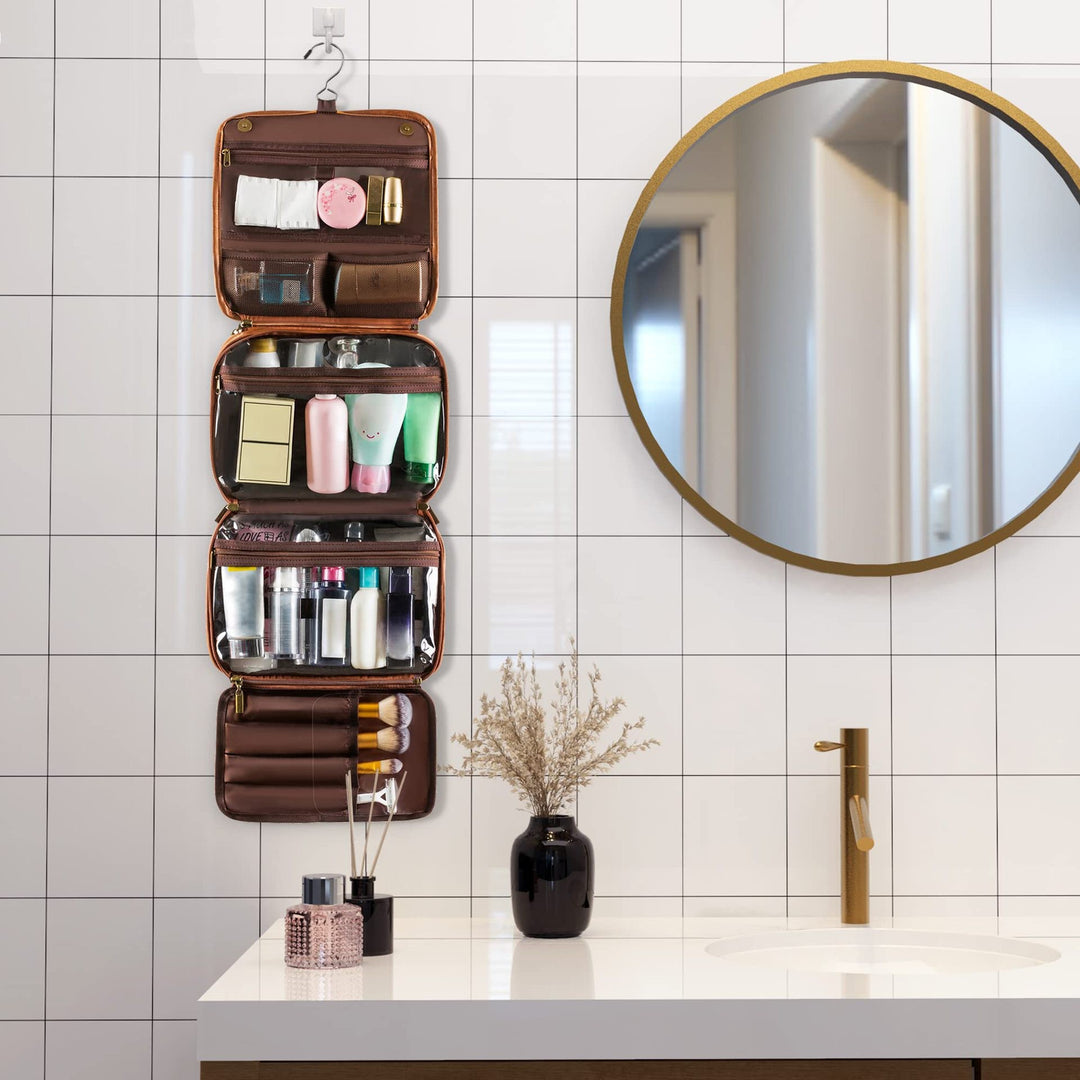Practical toiletry bag organizer with hooks and pockets Bowlift
