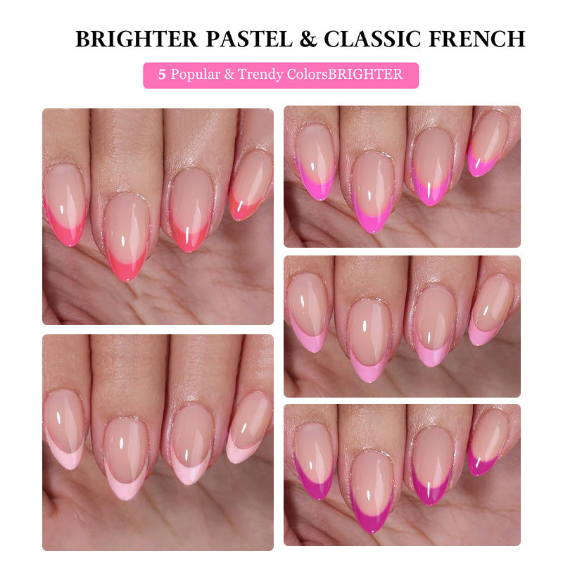 Acrylic nail set with versatile French designs Bowlift