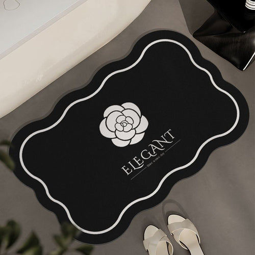 Elegant Floral Accent Bath Mat