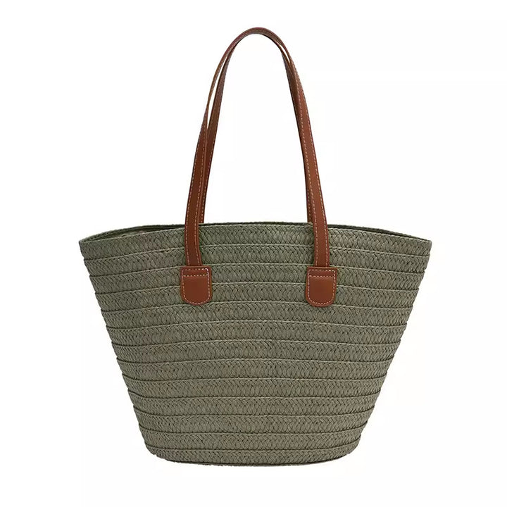Stylish basket bag with leather handles Bowlift