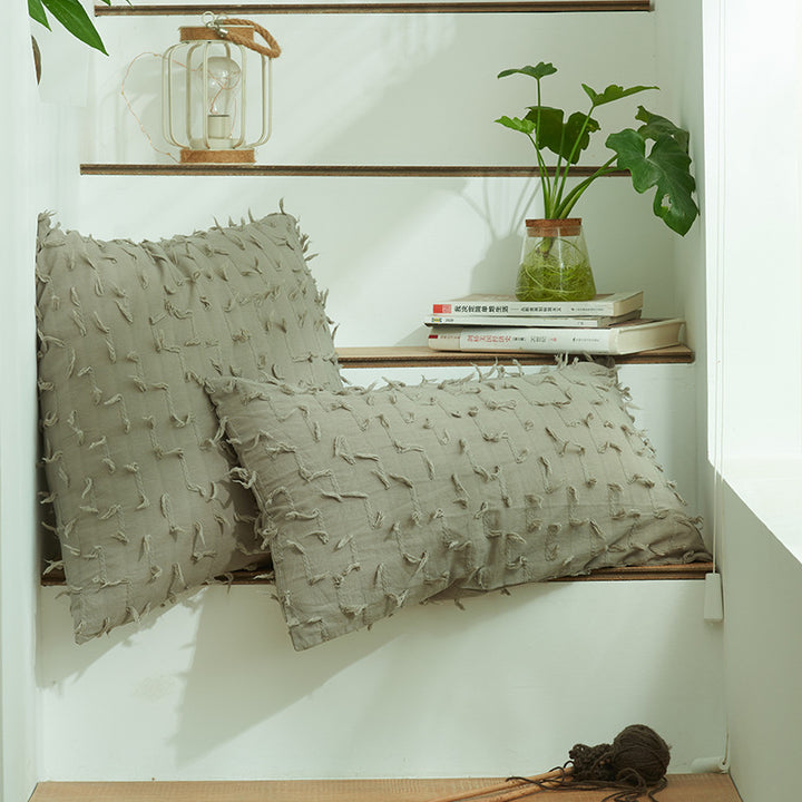 Textured Fringe Accent Pillow
