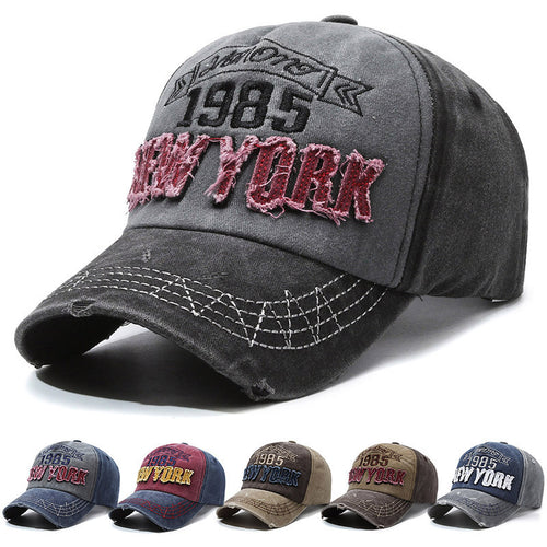 Men's Distressed Cotton Graphic Baseball Cap Bowlift