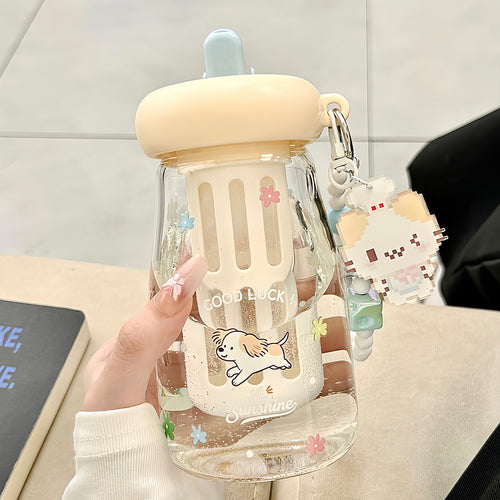 Ladies drinking container with unique design and integrated straw Bowlift
