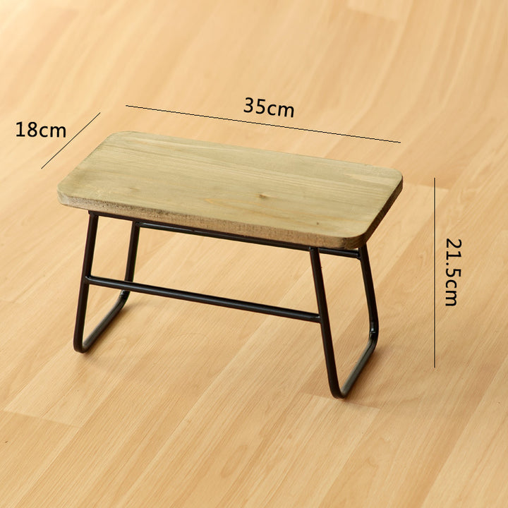 Modern wooden stool with metal frame Bowlift