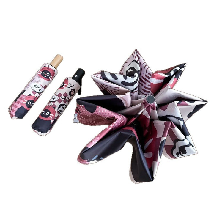Ladies Foldable Umbrella with Cute Animal Motifs Bowlift