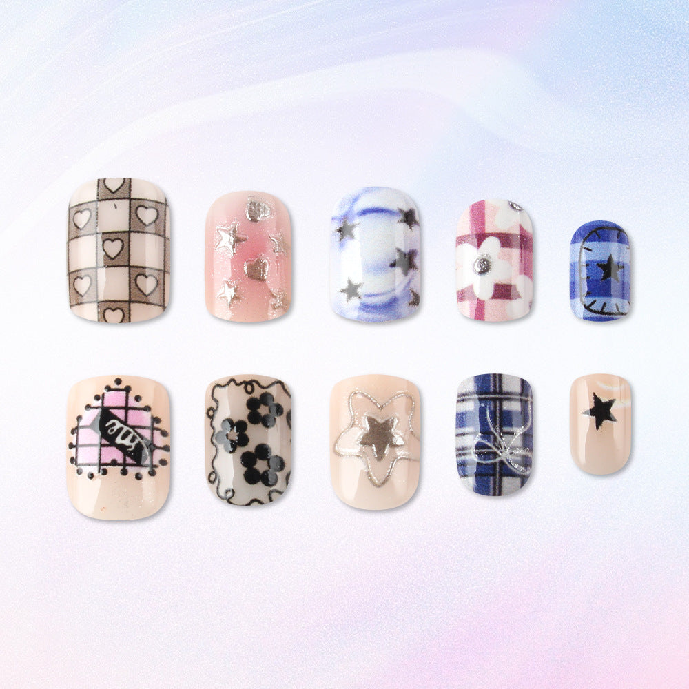 Artistic Mixed Pattern Press-On Nails Bowlift
