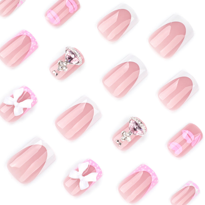 Artful Nail Art with Glitter and Flower Design Bowlift