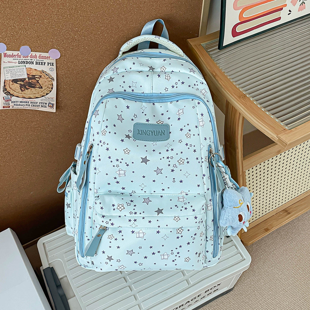 Star Patterned School Backpack