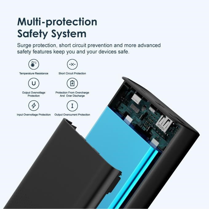 High-capacity dual-port fast charging power bank with digital battery display and USB-C pass-through Bowlift