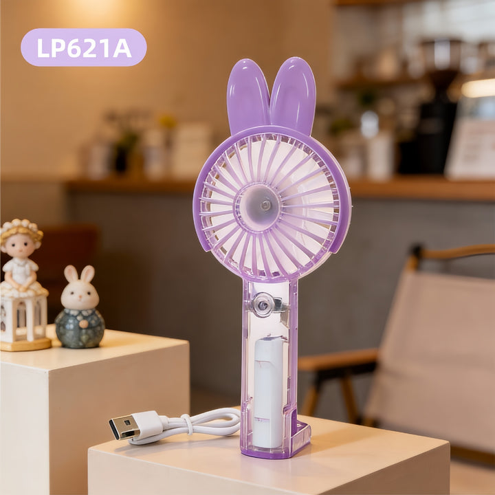 Women's portable hand fan with cute bunny design Bowlift