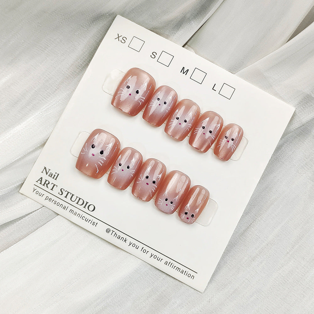 Artificial nail tips with shimmering design Bowlift