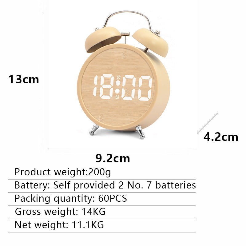 Digital Alarm Clock in Modern Design with Large LED Display Bowlift