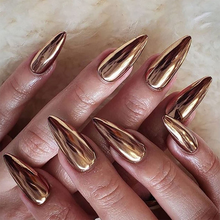 Elegant Mirror Finish Press-On Nail Set Bowlift