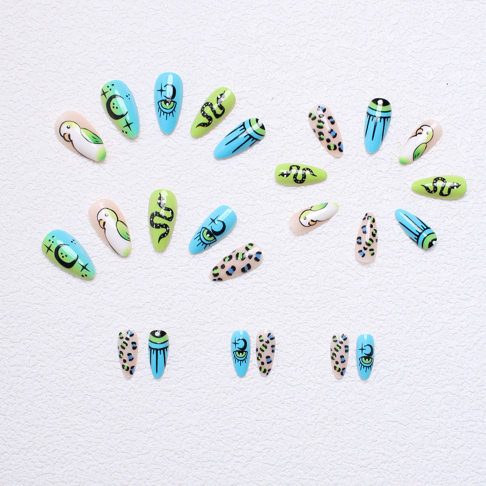 Artificial nail set with playful animal designs and eye-catching 3D designs Bowlift