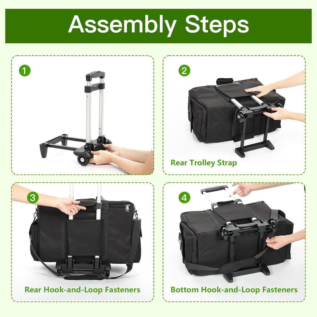Multifunctional storage bag with wheels and organizer Bowlift