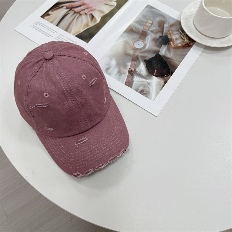 Men's Distressed Vintage-Style Baseball Cap Bowlift
