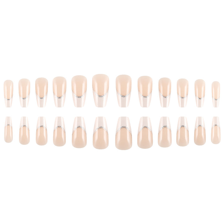 Elegant Press-On Nail Set with Rhinestone Accents Bowlift