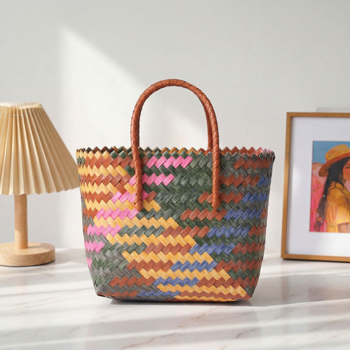Handy basket bag with colorful design Bowlift