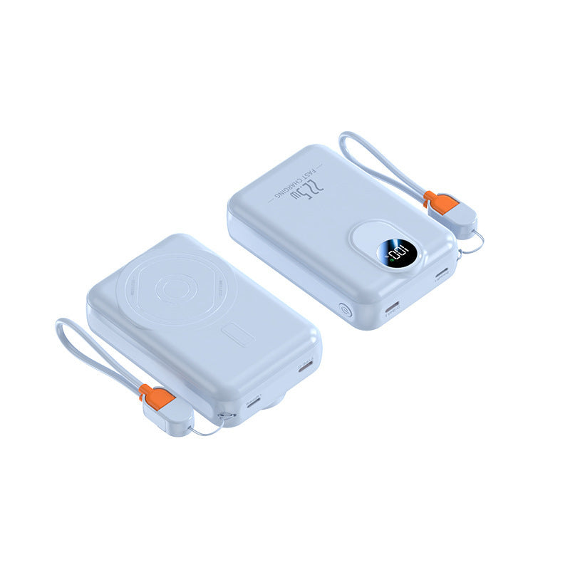 Portable power bank with integrated wireless charging function and digital display Bowlift