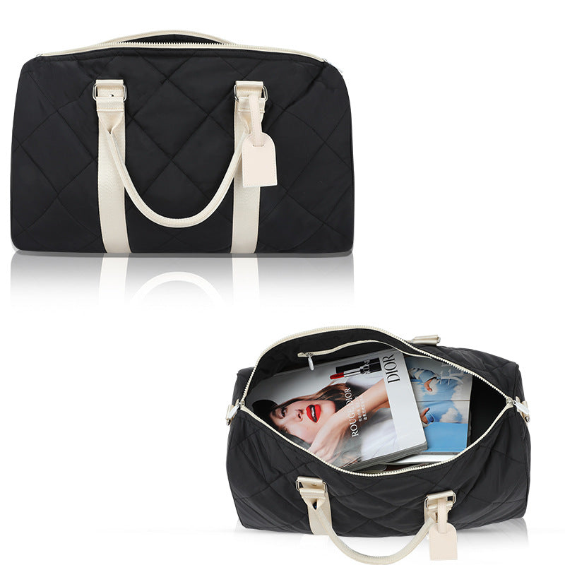 Quilted Travel Duffel Bag with Adjustable Strap Bowlift