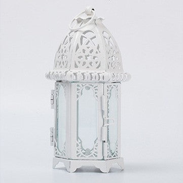 Moroccan-Style Metal and Glass Decorative Hanging Lantern with Intricate Filigree Bowlift
