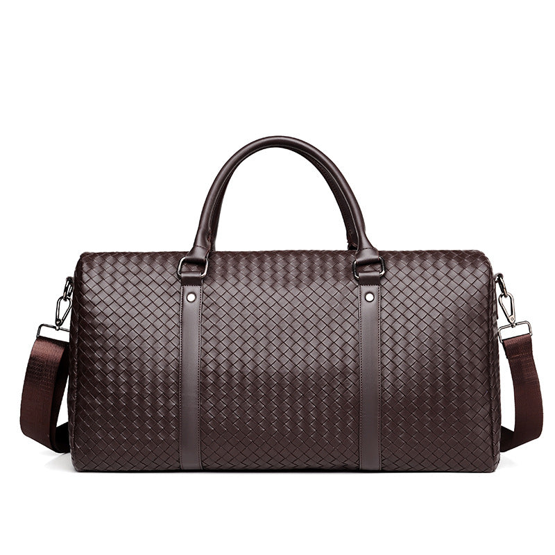 Woven Leather Travel Duffle Bag Bowlift