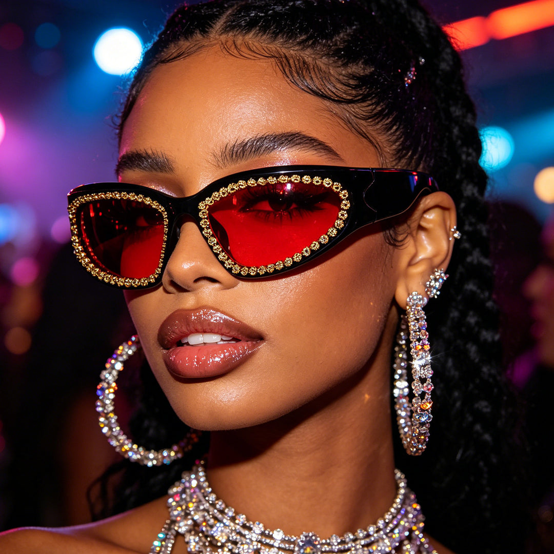 Women’s fashionable sunglasses with glamorous crystal frame Bowlift